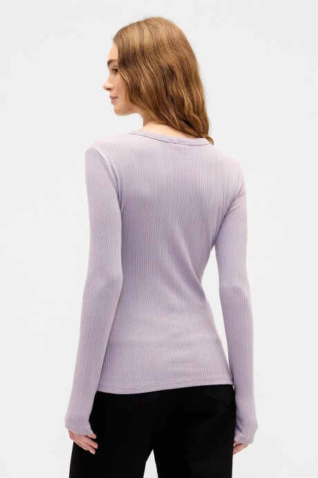 Remera Rib Mujer Dusty Mauve
