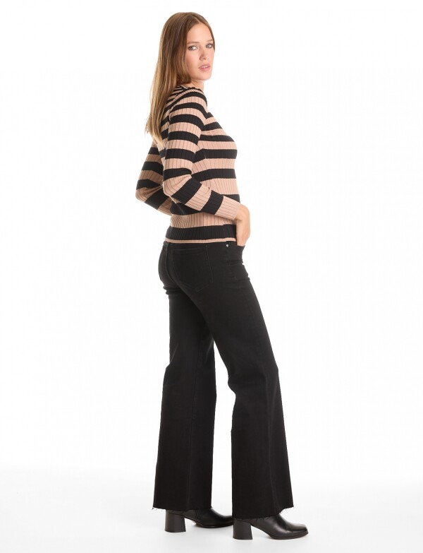 Buzo Ribs Lineas NEGRO/TOSTADO