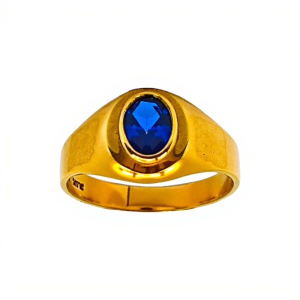 Anillo Solitario-Oro Bajo-Piedra Zafiro-AN8112 conpiedra