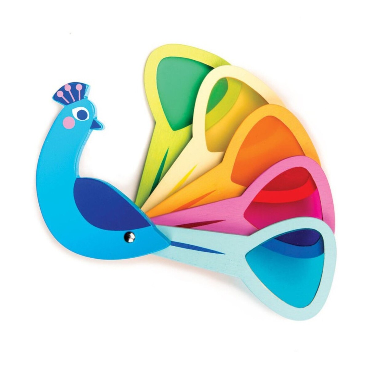 Tender Leaf Toys Pavo Real Colores Juguete Madera Niños 