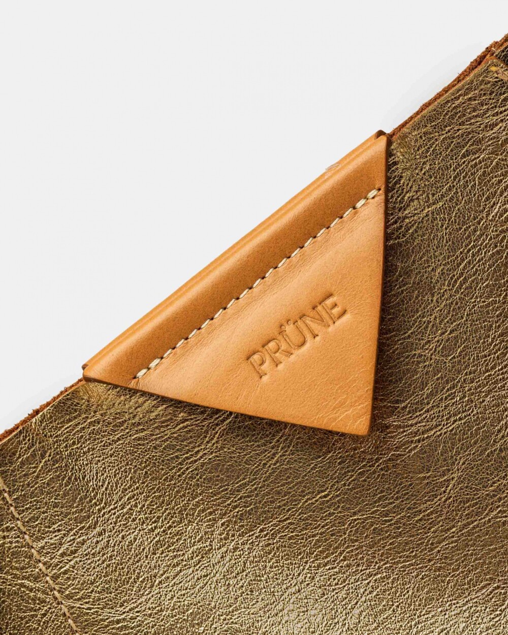 Bolso The Shopping en cuero graneado metalizado Oro Niquel