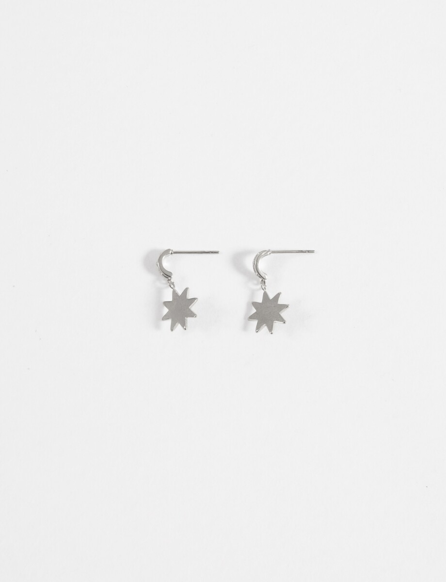 Aros dije estrella acero - plateado 