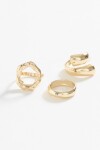 Set 3 anillos metallic dorado