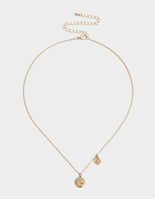 Cadena Corta con Dije Capsula Especial Cadena Corta Con Dije Cancer - Dorado