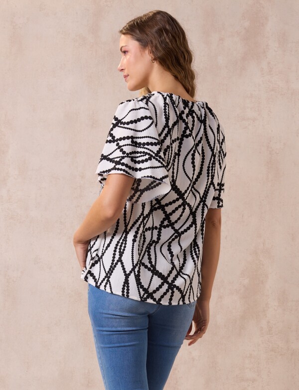 Blusa Prin NEGRO/BLANCO