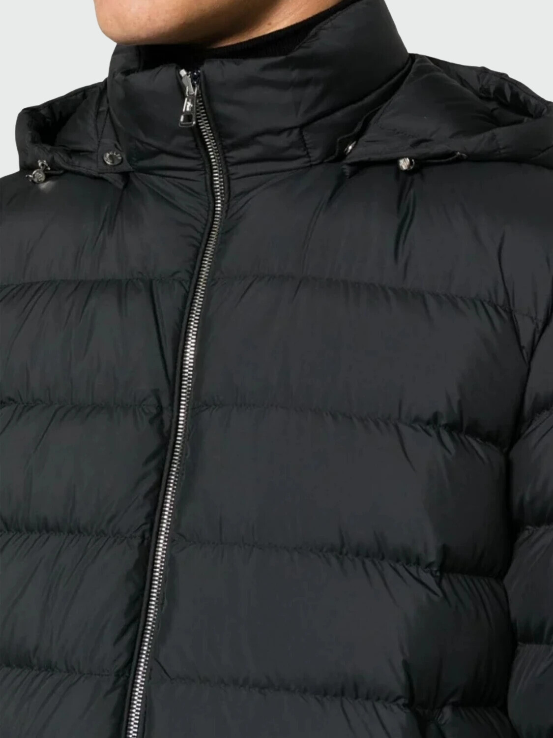 Herno-Chaqueta de nylon reversible rellena de plumas, Anorak Negro