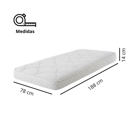 COLCHON DE ESPUMA 1 PLAZA 14CM DENSIDAD Colchón De Espuma 1 Plaza 14cm Densidad Blanco