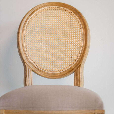 Silla Ovalo/Natural Con Tapizado Beige Natural Con Tapizado Beige
