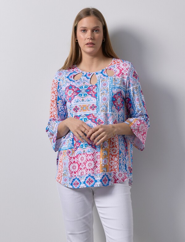 Blusa Printed MULTI/BLANCO