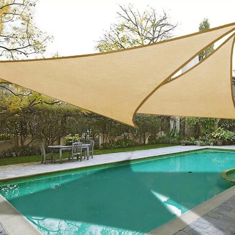Toldo Lona Vela Triangular 3.6x3.6x3.6Mt Sombra p/ Exterior Crema