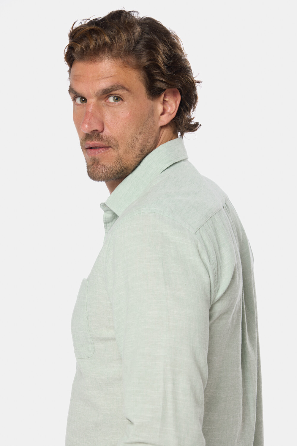 CAMISA DE LINO Menta