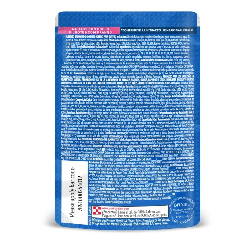 CAT CHOW EN SALSA GATITOS POLLO 85 GRS