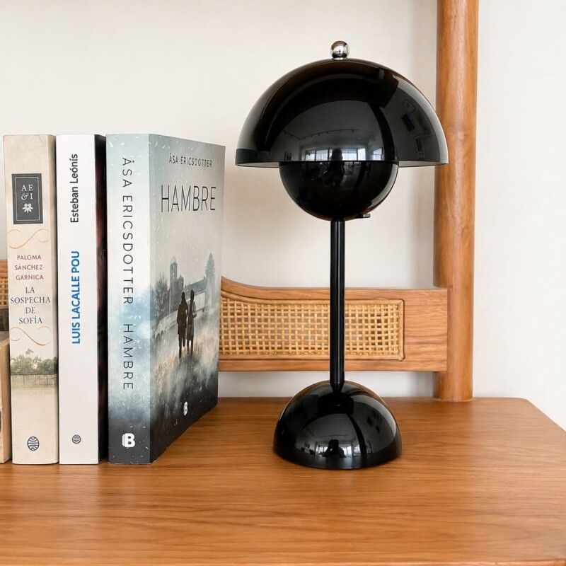 Lámpara de mesa táctil recargable Negro