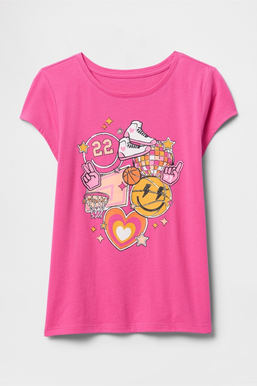 Remera Gráfico Niña Basketball