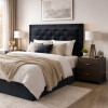 Respaldo De Sommier 2 Plazas 150 x 120cm Relleno Con Guata Forrado En Suede Negro Respaldo De Sommier 2 Plazas 150 X 120cm Relleno Con Guata Forrado En Suede Negro