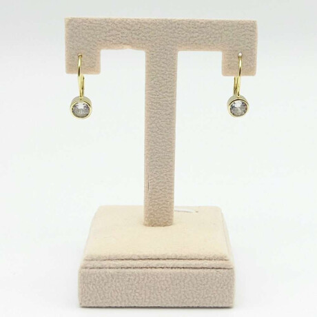 Par De Caravanas De Plata 925 Con Baño De Oro Gris Punto De Luz