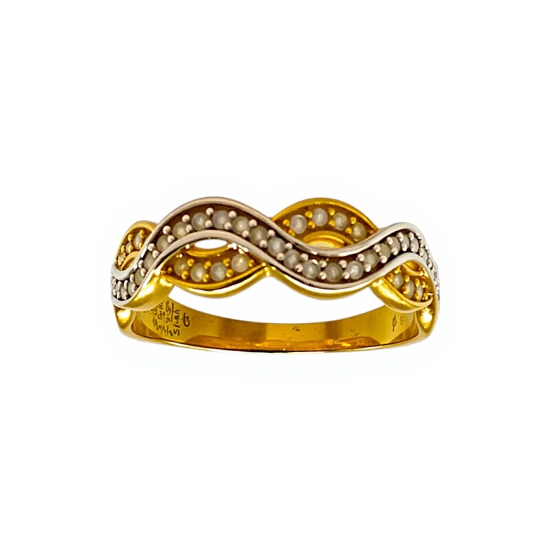 Anillo Entrelazado-Oro Bajo-Piedra Zirconia-AN8099 conpiedra