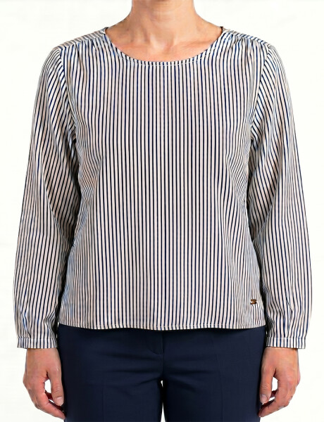 BLUSA CLASICA Raya azul