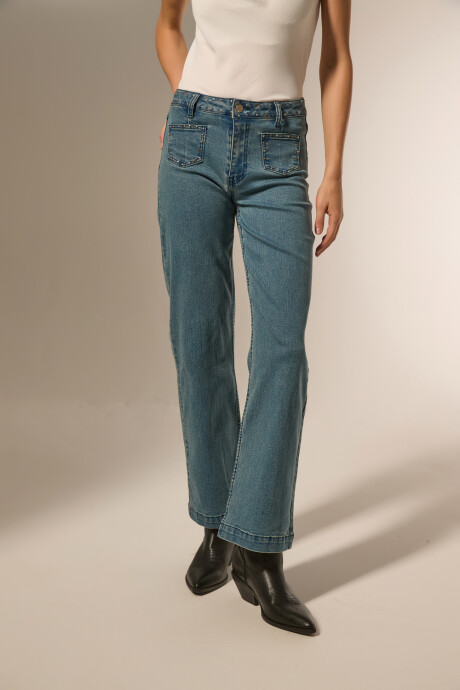 Pantalon Hilla Azul Grisaceo