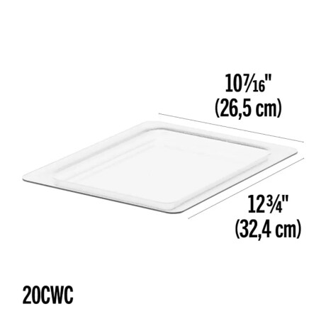 Tapa Plana para Cuba Policarbonato GN 1/2 Tapa Plana para Cuba Policarbonato GN 1/2