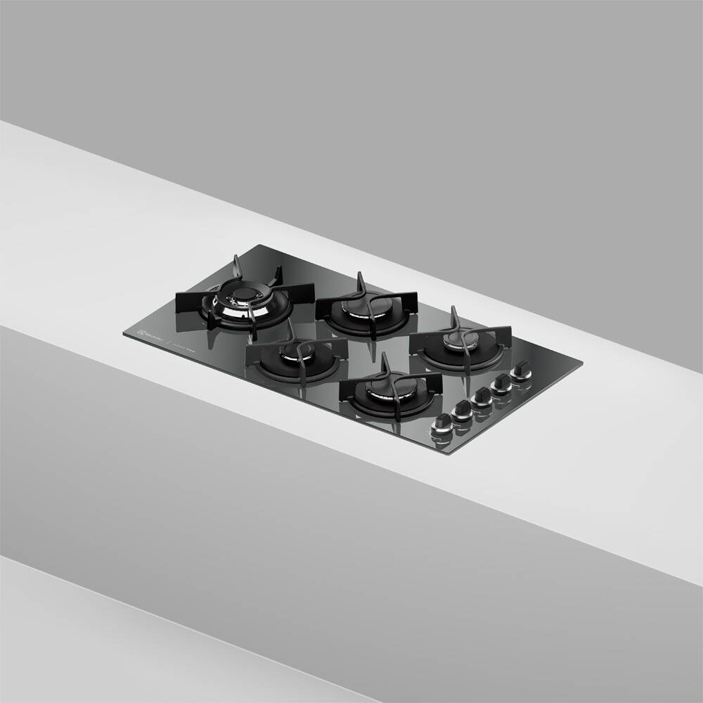 Anafe 5 Hornallas Vidrio HOME PRO Negro