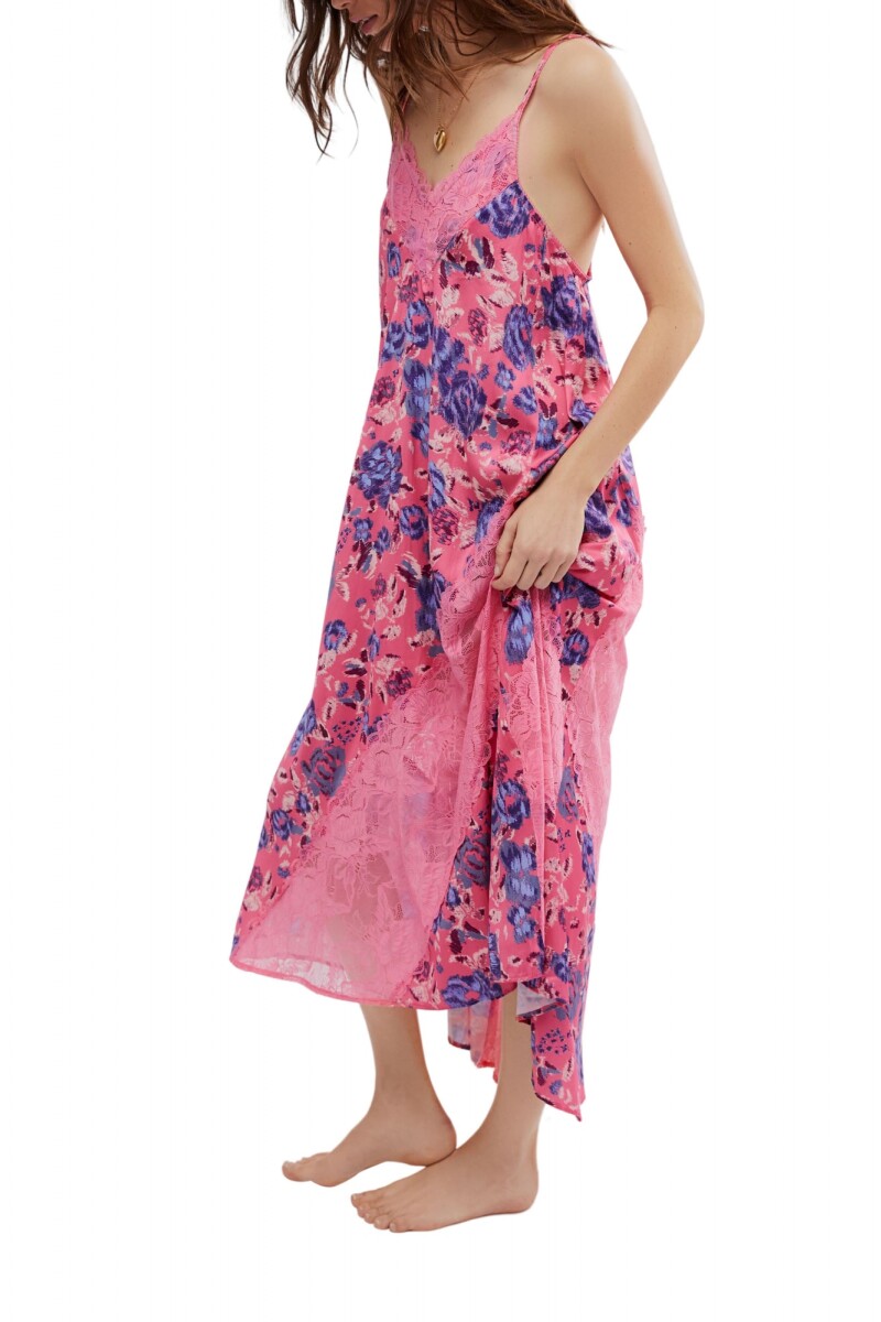 FIRST DATE PRINTED MAXI SLIP Rosa