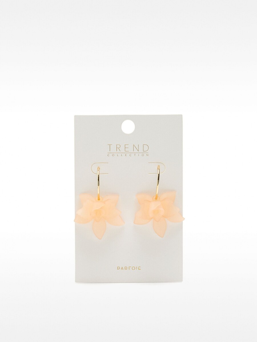 Aros Abiertos Con Maxi Flor rosa