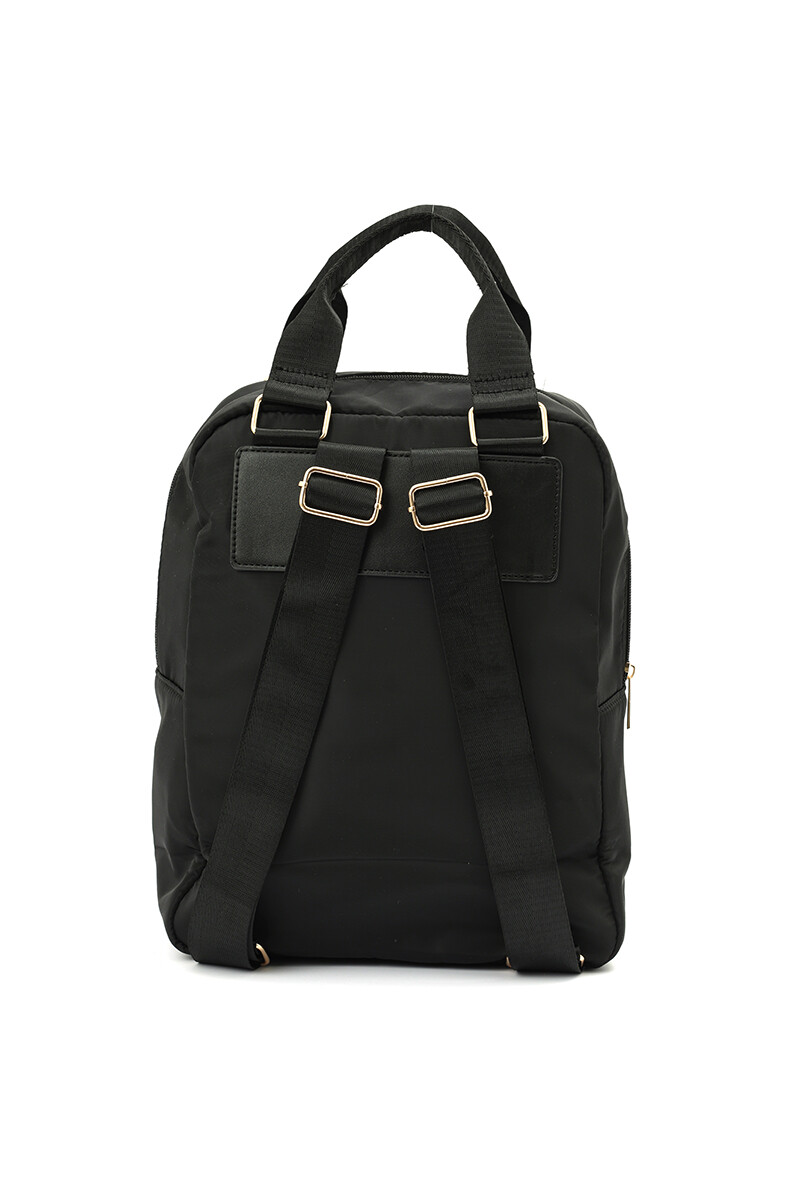 Mochila de nylon y PU Negro
