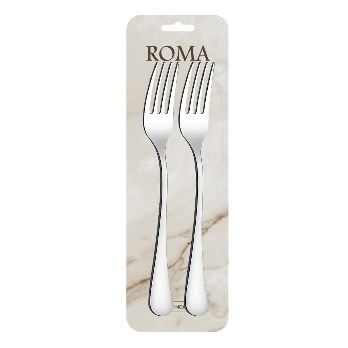 SET X2 TENEDOR DE MESA 20.5CM ACERO ROMA 