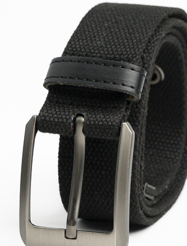 Cinturón de Lona Canvas Hebilla Metal 120 cm Negro
