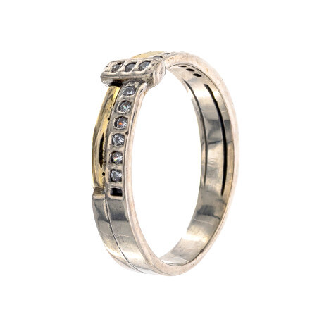 Anillo de plata 925 y double en oro 18 ktes con circonias. Anillo de plata 925 y double en oro 18 ktes con circonias.