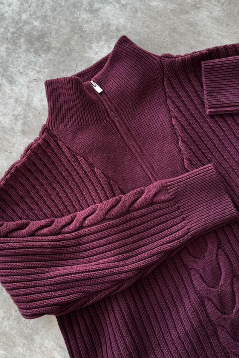 Sweater Zip - Bordeaux 