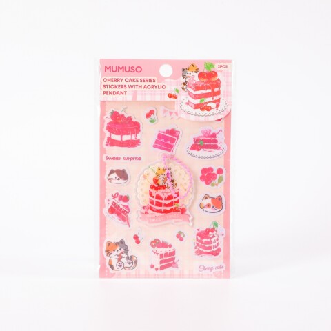 PEGATINAS DE CEREZA CAKE SERIES CON COLGANTE ACRÍLICO (2 HOJAS) PEGATINAS DE CEREZA CAKE SERIES CON COLGANTE ACRÍLICO (2 HOJAS)