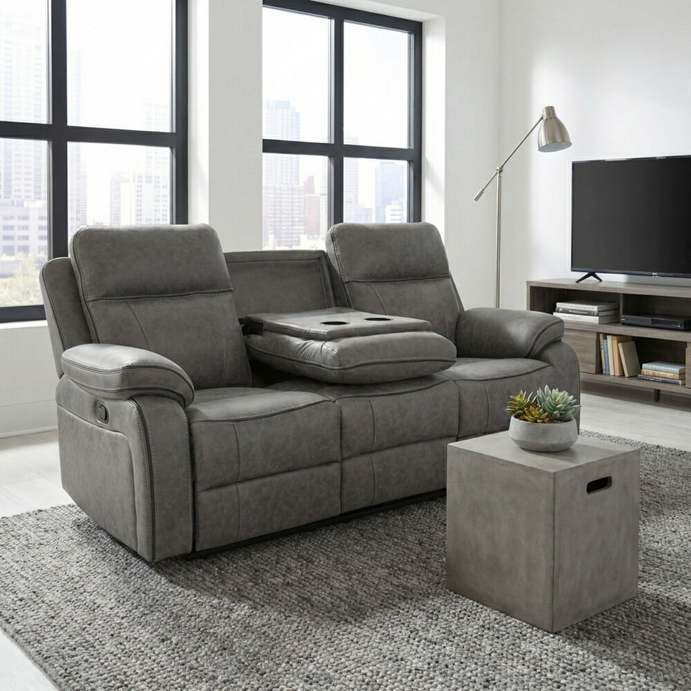 Sillón Recliner Apollo - 3 Cuerpos Marrón Gris