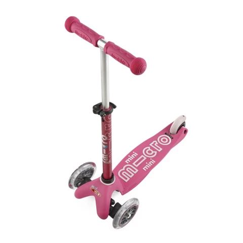 Monopatín Mini Micro Deluxe Ajustable con 3 Ruedas ROSA