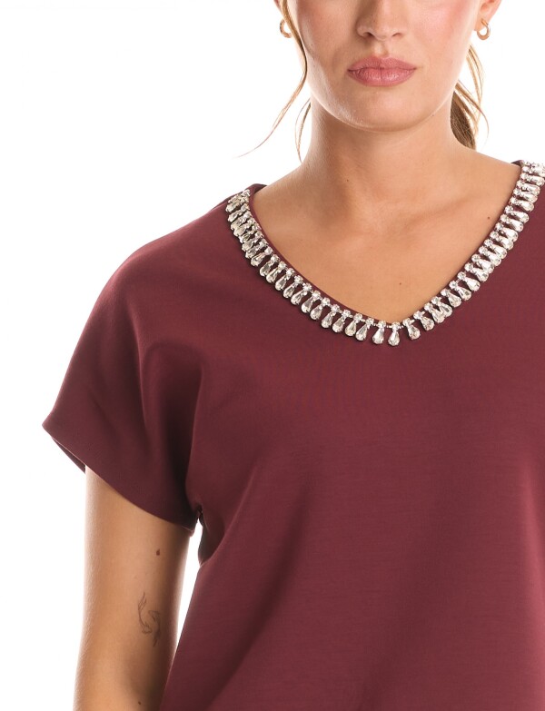 Blusa Det Cristales BORDEAUX