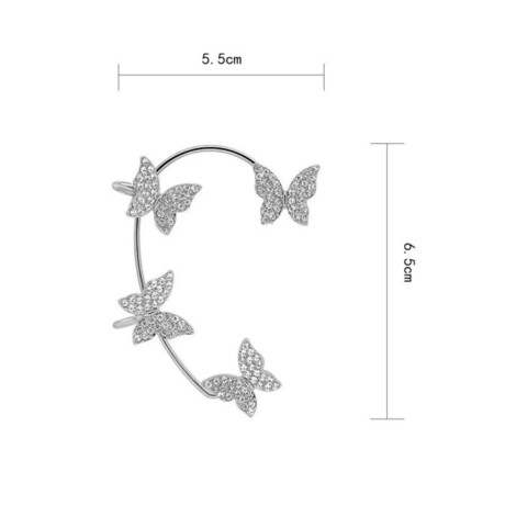 Par de Caravanas Trepadoras de Mariposas sin Perforación 001