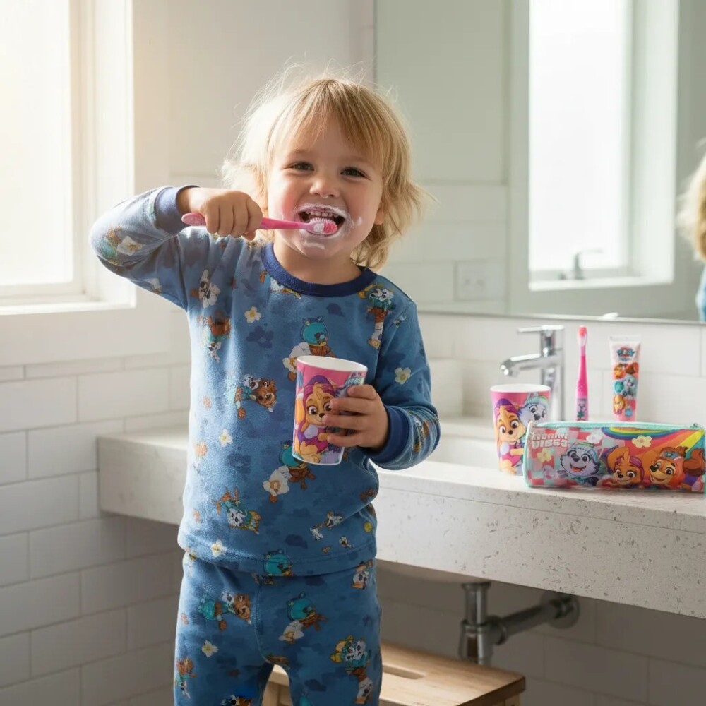 Set dental completo paw patrol c estuche viaje rosado