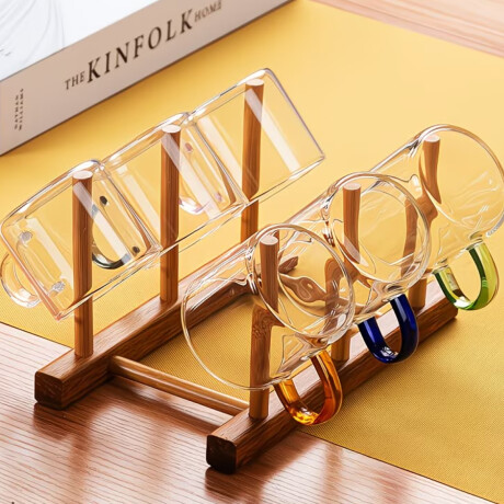 Set x6 Taza de vidrio con asa de color - 120ml Sc