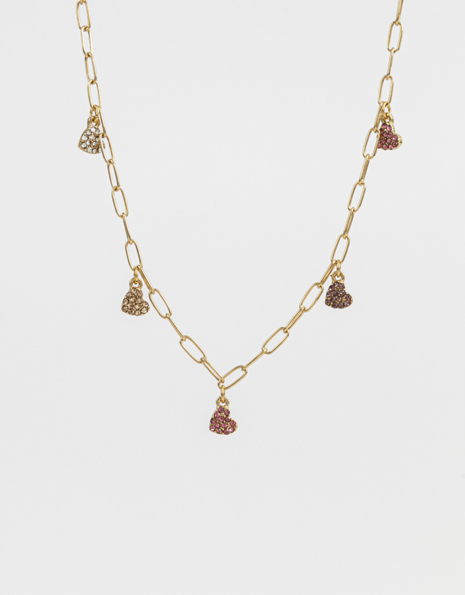 Collar Corto Con Dijes De Strass 