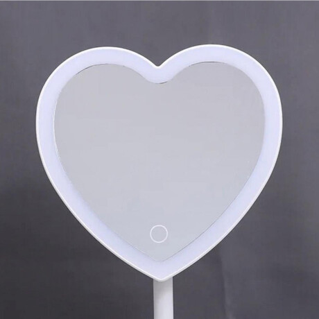 Espejo de tocador con forma de corazón y luz LED Blanco