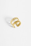Anillo labrado ajustable acero dorado