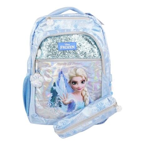 Mochila 18´ Frozen Elsa hielo + cartuchera Mochila 18´ Frozen Elsa hielo + cartuchera