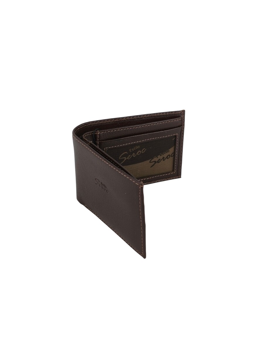 Billetera Clásica grande 100% Cuero - Chocolate 