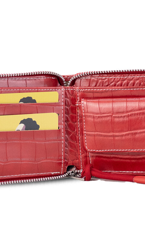 BILLETERA CANDELA CROCO GRANATE