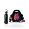 Set de lunchera Big de neopreno con correa ajustable y botella de acero inoxidable 500ml brio set teddy/negro