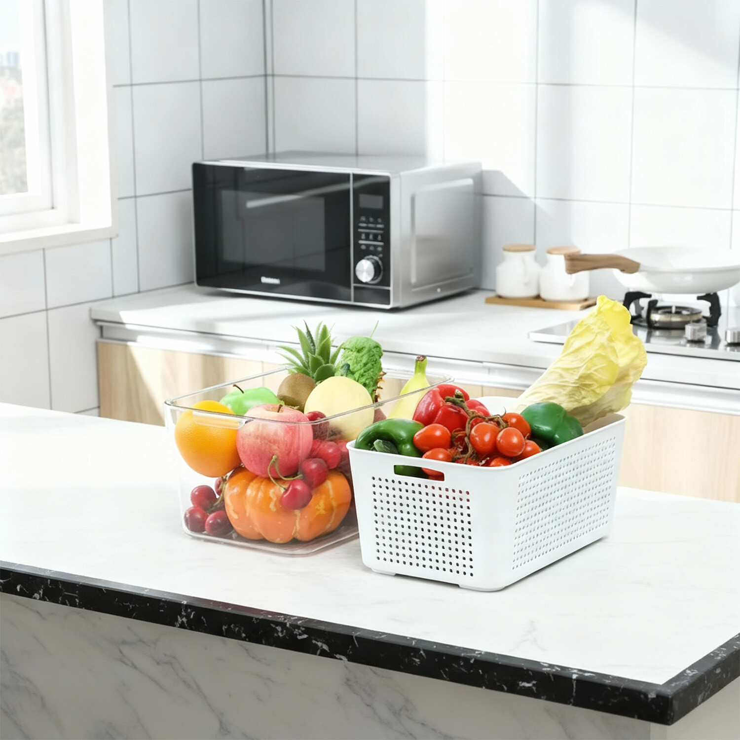 Organizador cocina Apilables Set de Cestos Grandes Recipiente