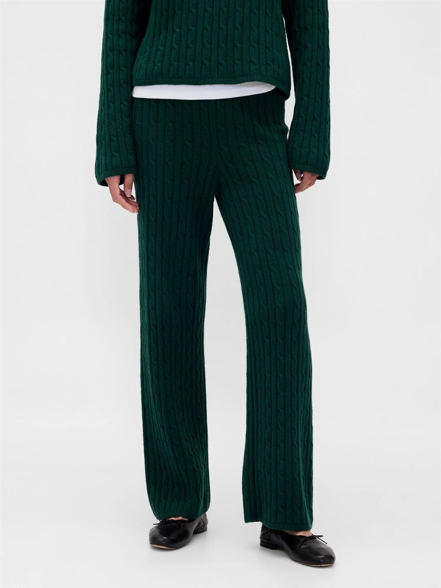Pantalón Cashsoft Cable Mujer - Evergreen Glamour 