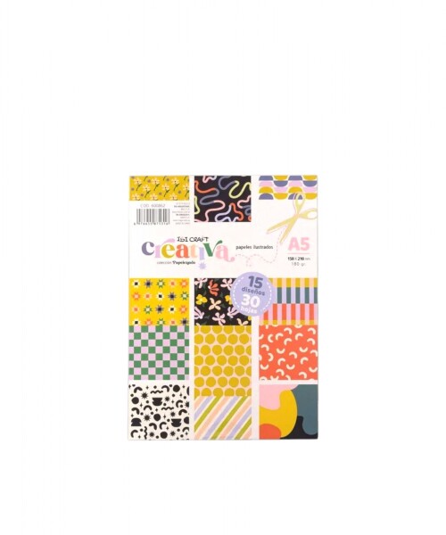 Block c/30 h. Pap.ilustrados ibi craft - 15x21cms - 180grs. - 15 diseños Block c/30 h. Pap.ilustrados ibi craft - 15x21cms - 180grs. - 15 diseños