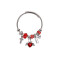 PULSERA PLATEADA DIJE ROJO PULSERA PLATEADA DIJE ROJO